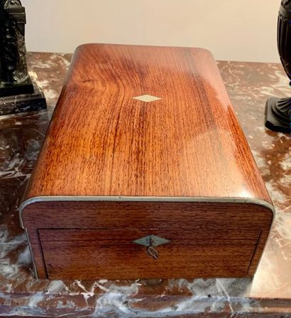 Mahogany and mahogany veneer toiletry box...