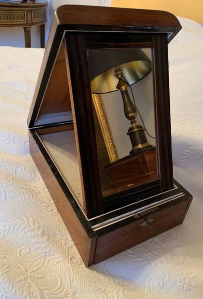 Mahogany and mahogany veneer toiletry box...
