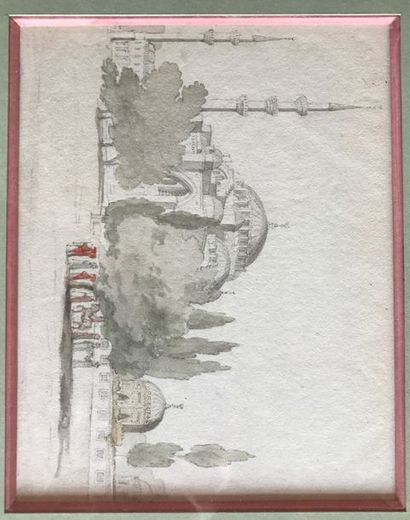 Ink wash and watercolour highlights 