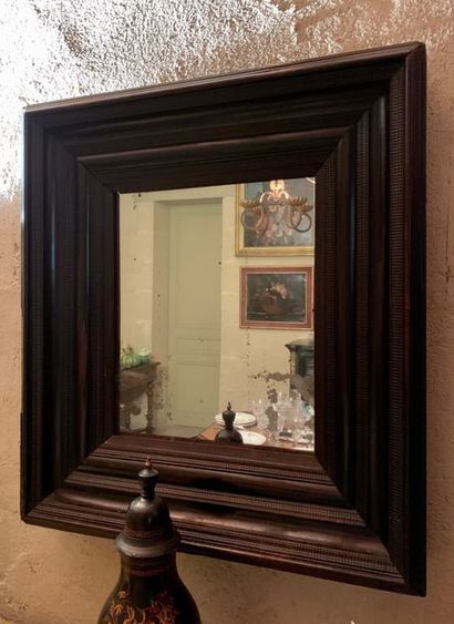 Mirror with rosewood and blackened rosewood...