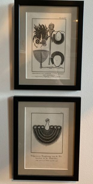 Pair of black engravings, plates V and XLVI...