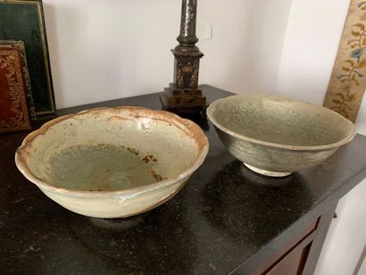 Two celadon ceramic bowls.
Height: 7 and...