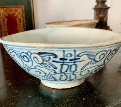 Porcelain bowl with blue and white decoration.
Height:...