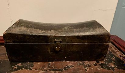 Opium pipe case made of lacquered wood, the...
