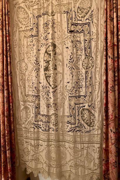 Large blind in days embroidered with garlands...