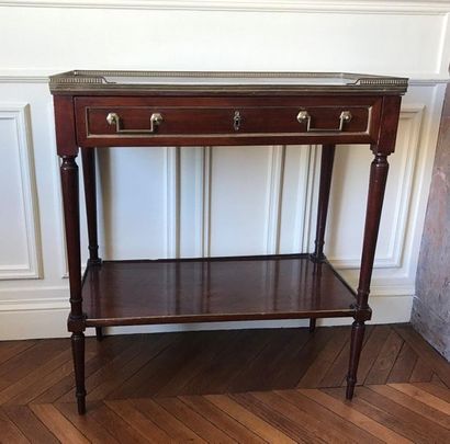Petite console en acajou et placage d'acajou,...