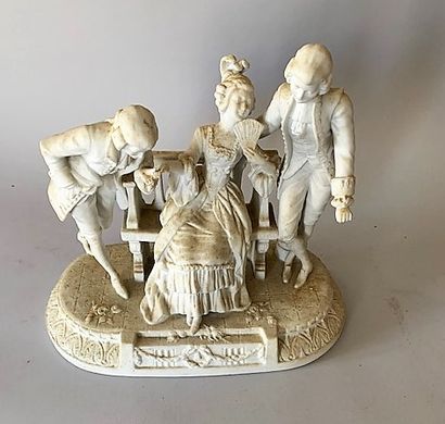 Groupe en biscuit représentant une femme...
