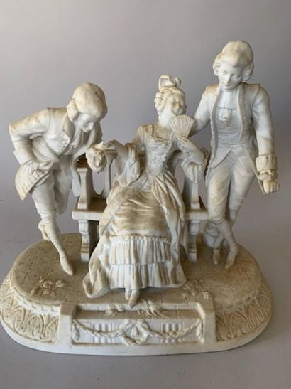 Groupe en biscuit représentant une femme...