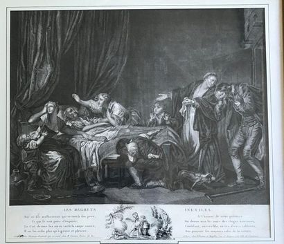 Suite de quatre gravures en noir d'après...