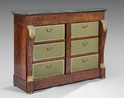 Cartonnier en acajou et placage d'acajou,...
