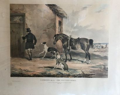 Suite de six gravures anglaises de chasse...
