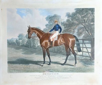 Suite de six gravures anglaises de chasse...