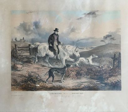 Suite de six gravures anglaises de chasse...