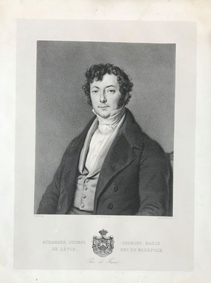 Deux gravures en noir pouvant former pendant:
-...