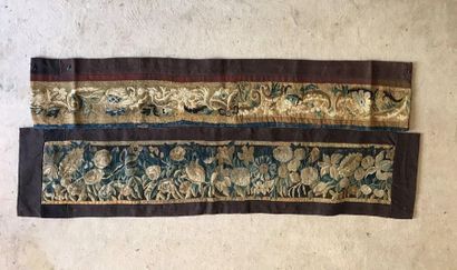 Two fragments of Aubusson tapestry border.
Mounted...