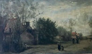 Julia CRESPEL, d'après COROT:

HAMEAU ANIME.
Huile...