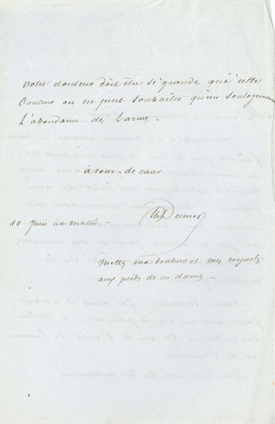 Alexandre DUMAS père (1802-1870).
L.A.S.,...