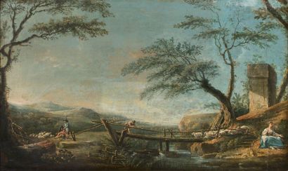 Ecole FRANÇAISE *** 1755:

LANDSCAPE AT THE...