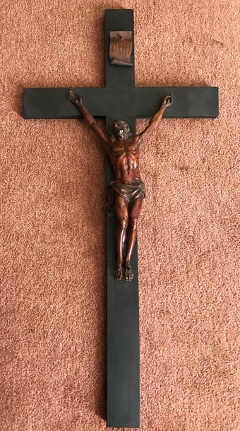Carved wooden Christ.
Late 17th or early...