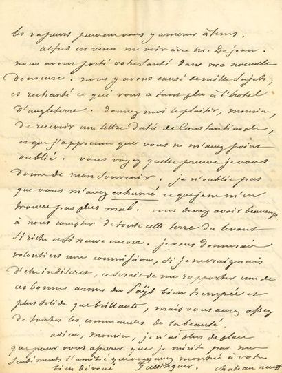 Ulric GUTTINGUER (1785-1866). 
L.A.S., Saint-Germain...