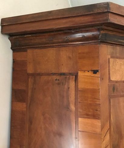 Veneer cabinet of various fruit woods inlaid...