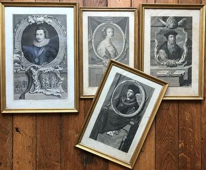 Suite of five English engravings after WERFF:
Henriette...