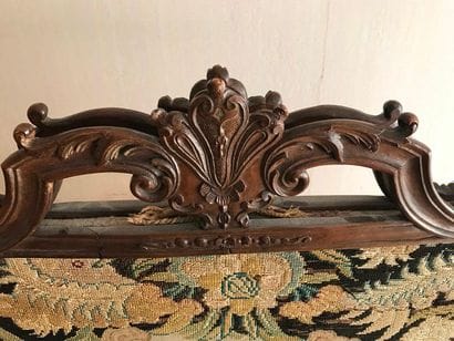 Moulded and carved fruitwood screen with...