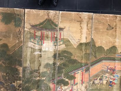 Chine, XIXème siècle.

Suite of eight canvases...