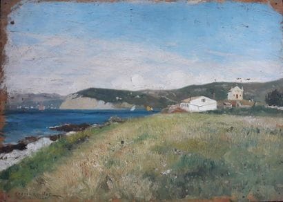 Gaston ROULLET (1847 -1925):
CÔTES DE TRIESTE.
Huile...