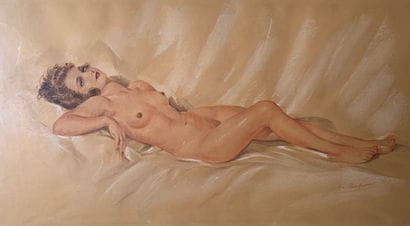 Jules Gustave LEMPEREUR (1902-1985):
NU ALLONGE.
Craie,...