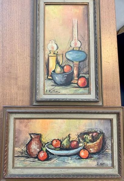 A. RUFFIER ?:
NATURE MORTE AUX LAMPES À PETROLE...