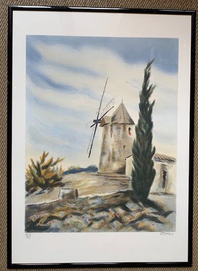 ZAROU (1930-2013):
LE MOULIN DE DAUDET Lithograph,...