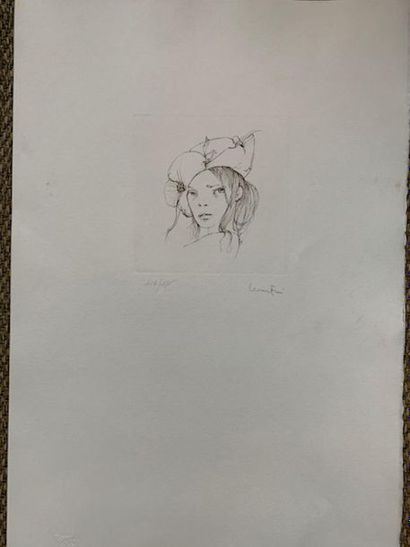 Léonor FINI (1907-1996):
WOMAN'S HEAD Lithograph,...