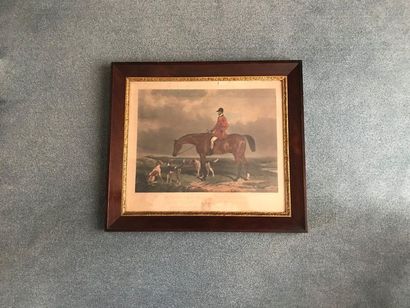 Mahogany frame, the view underlined by a...