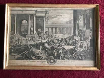 Batch of engravings: Henry de Bourbon, Academy...