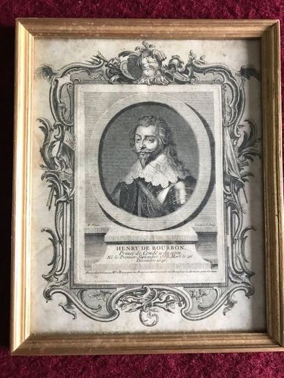 Batch of engravings: Henry de Bourbon, Academy...