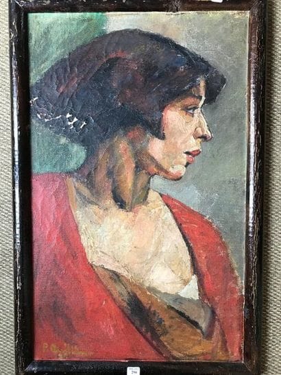 Paule QUILLIEN:
YOUNG WOMAN IN PROFILE BUST...