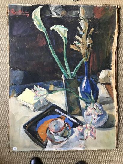 Paule QUILLIEN:
STILL LIFE WITH ARUMS AND...