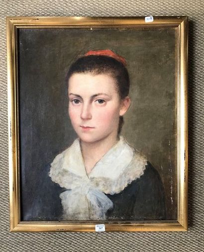 C. MARTIN:PORTRAIT DE CHARLOTTE MASCART.
Oil...