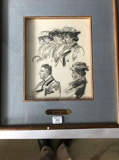 Raymond RENEFER (1879-1957):
ÉTUDE DE PERSONNAGE.
Fusain,...