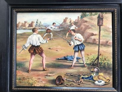 Joséphine VERNAY (1861-?):
DUEL D'ESCRIMEURS.
Huile...