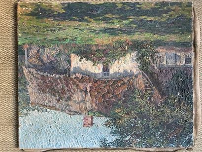 École FRANÇAISE POINTILLISTE:
FERME AU TOIT...