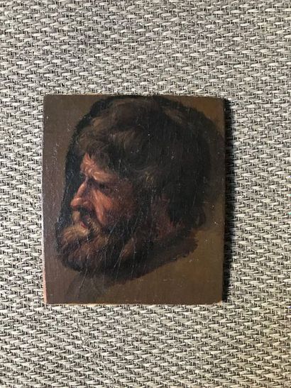 Ecole Française du XIXème siècle:
HOMME BARBU...