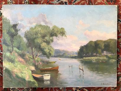 Edmond QUINTON (1892 - 1969):
BORD DE RIVIÈRE...