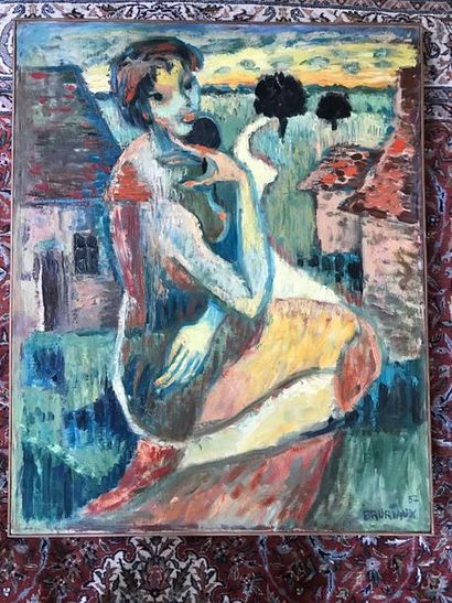 Odette BRURIAUX (1923 - 2003):
NU EN TOURAINE.
Huile...