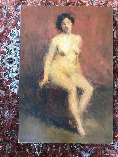 Ecole FRANCAISE du XXème siècle:
MODÈLE ASSIS.Huile...