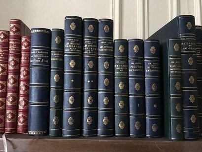 Set of bound books, some in series.