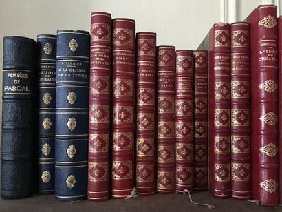 Set of bound books, some in series.