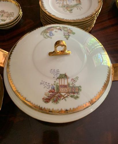 White porcelain dinner service part with...
