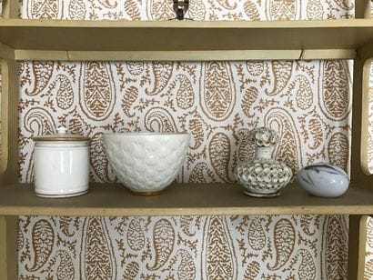 Knick-knacks: white porcelain blush pot with...